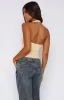Topic Of Conversation Halter Top Honey sold by White Fox Boutique