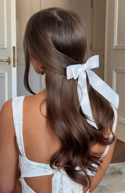 Sweet Serenity Bow Hair Clip White sold by White Fox Boutique