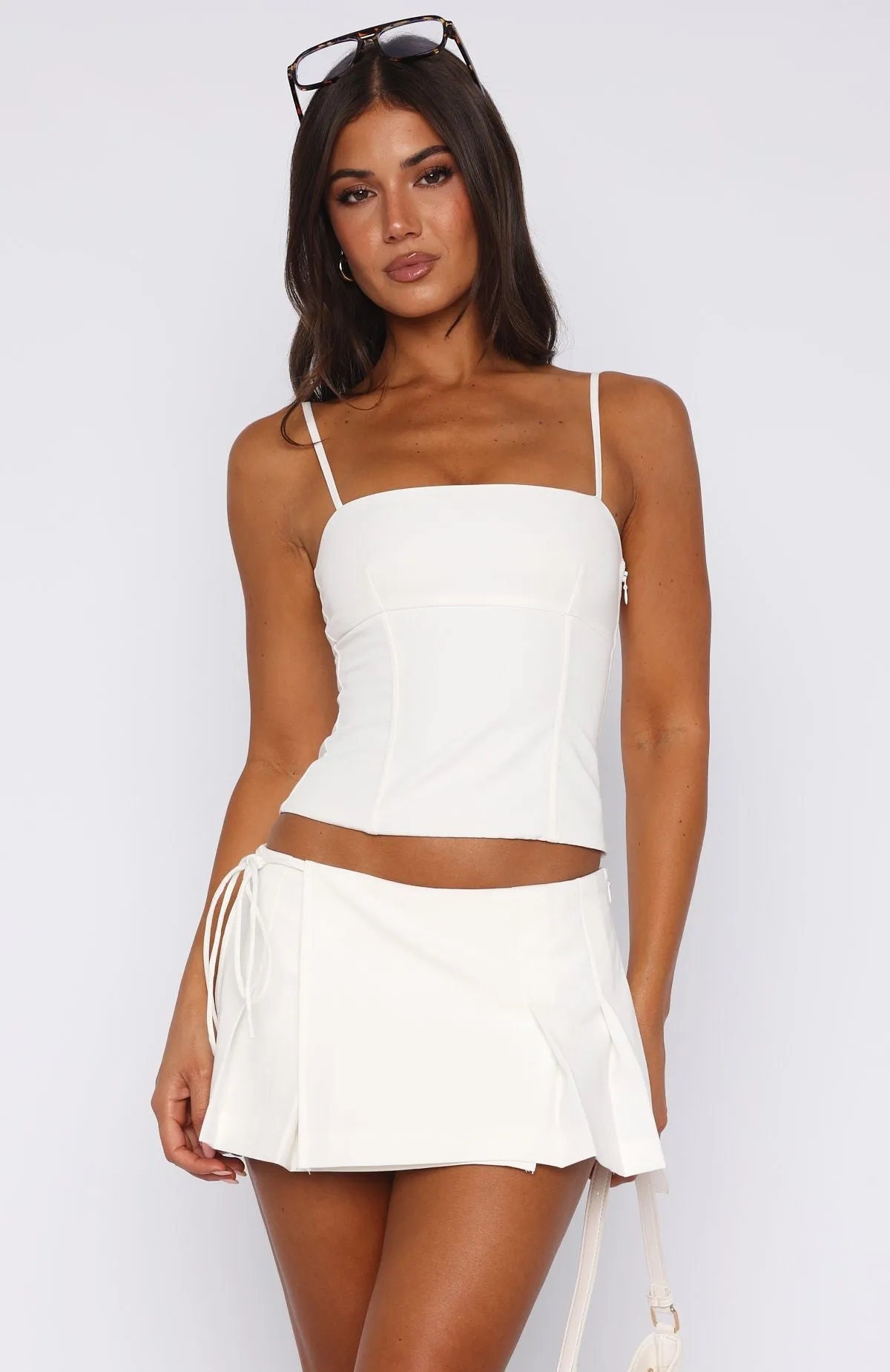 Heaven On Earth Mini Skort White sold by White Fox Boutique product image thumbnail 2