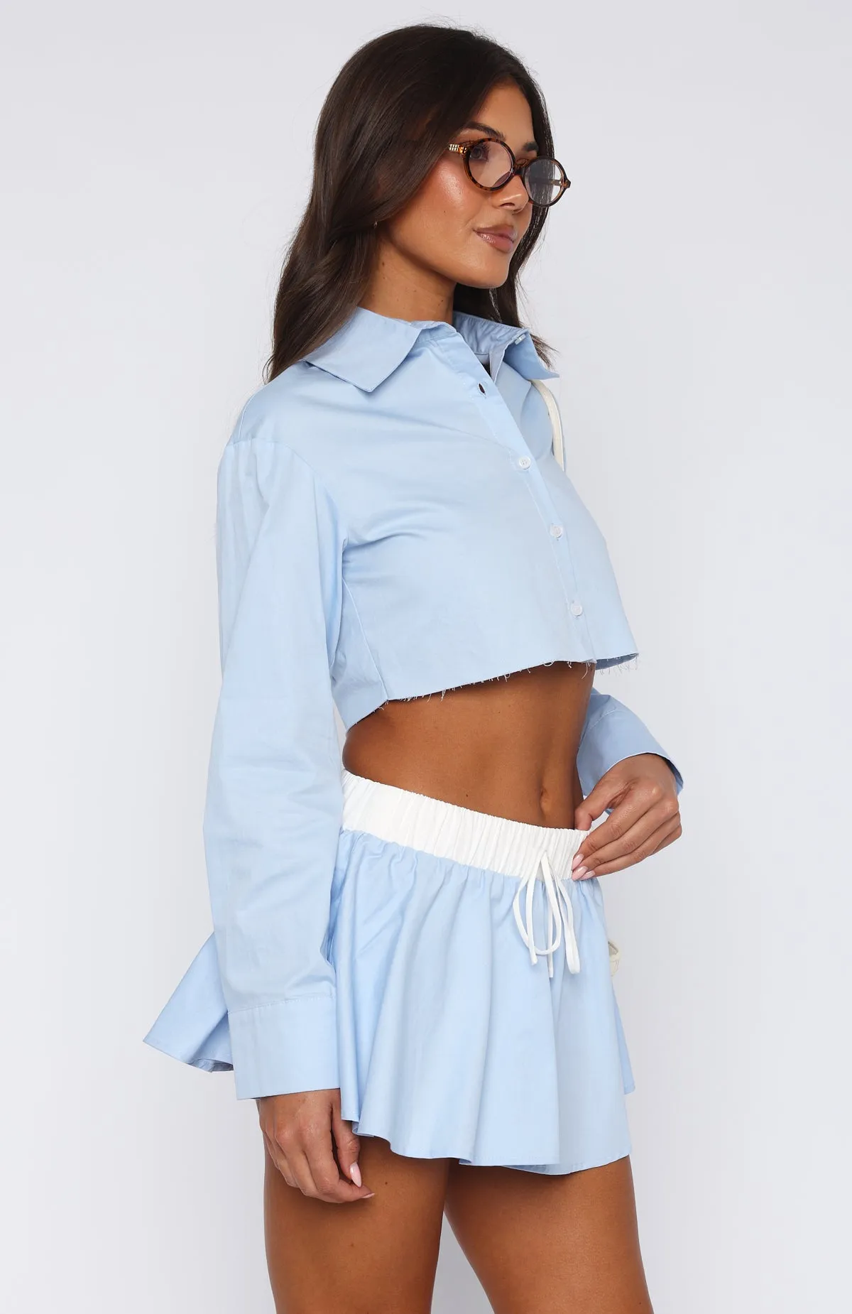 Getting Out Of Hand Mini Skort Blue sold by White Fox Boutique product image thumbnail 3