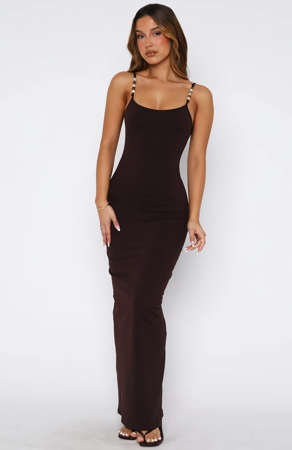 Trusting You Maxi Dress Dark Chocolate sold by White Fox Boutique product image thumbnail 2