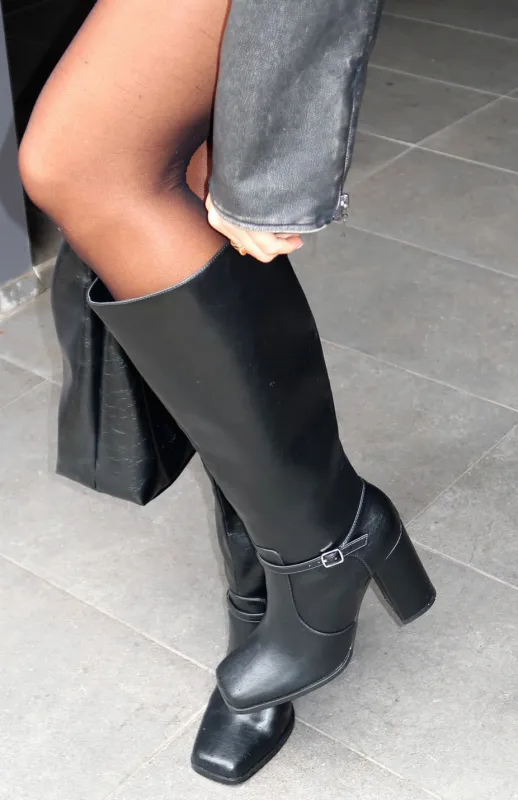 Presley Boots Black Crinkle sold by White Fox Boutique