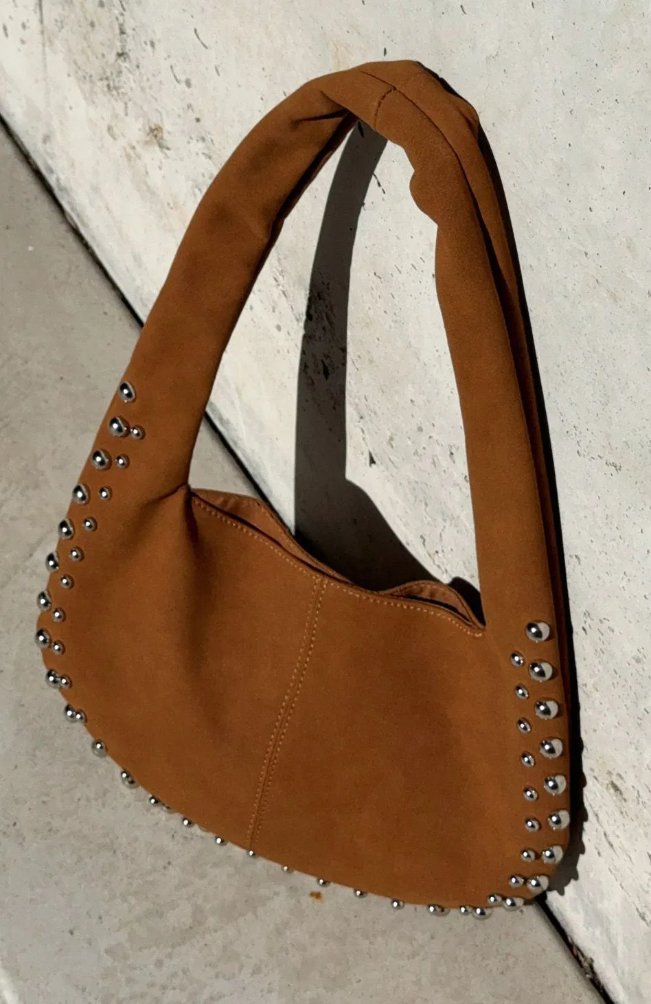 Annalise Shoulder Bag Chocolate Faux Suede sold by White Fox Boutique product image thumbnail 3