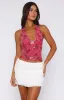 You Can Be Mine Beaded Top Pink sold by White Fox Boutique