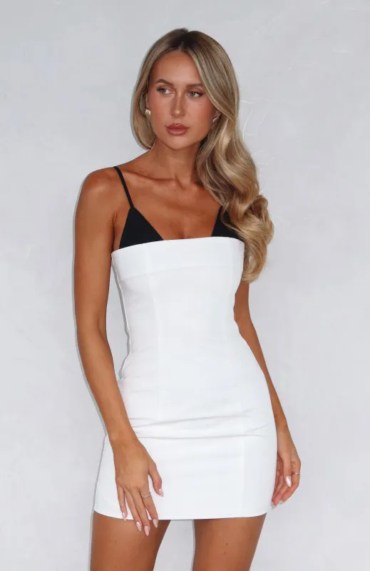 Shame For You Mini Dress White/Black sold by White Fox Boutique