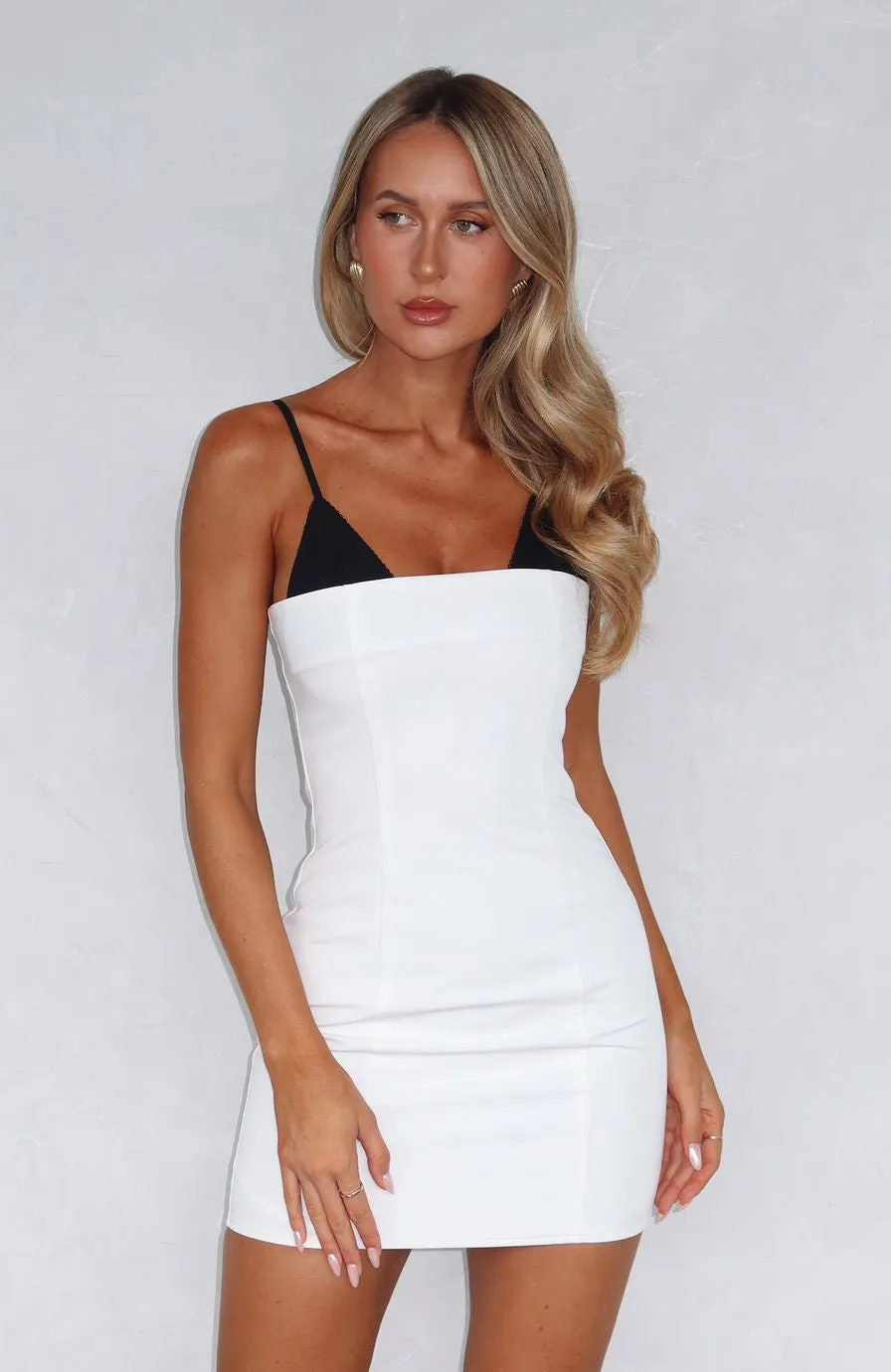 Shame For You Mini Dress White/Black sold by White Fox Boutique
