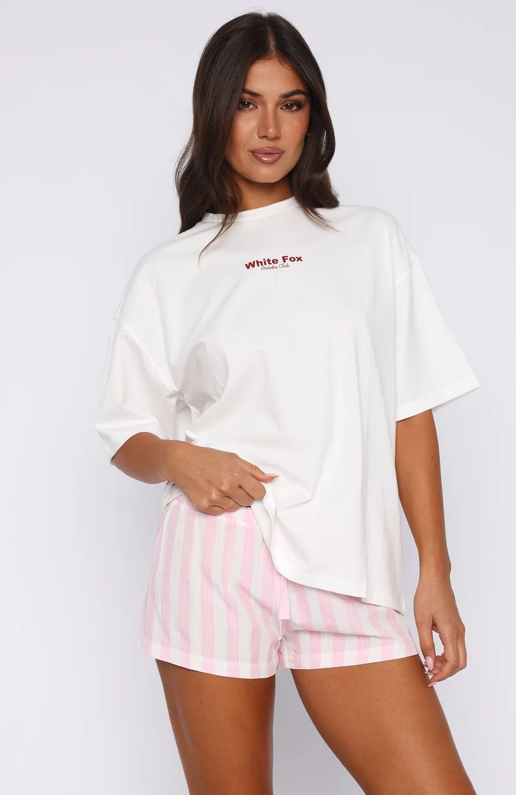 Echoes Of You Pyjama Shorts Pink/White sold by White Fox Boutique product image thumbnail 2
