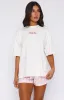 Matcha Club Pyjama Oversized Tee White sold by White Fox Boutique