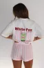 Matcha Club Pyjama Oversized Tee White sold by White Fox Boutique