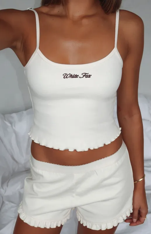 Love Matters Pyjama Shorts Cream sold by White Fox Boutique