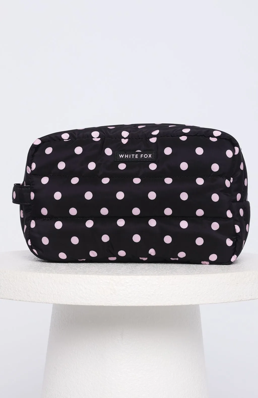 Take A Leap Cosmetic Bag Black/Pink Polka Dot sold by White Fox Boutique product image thumbnail 2