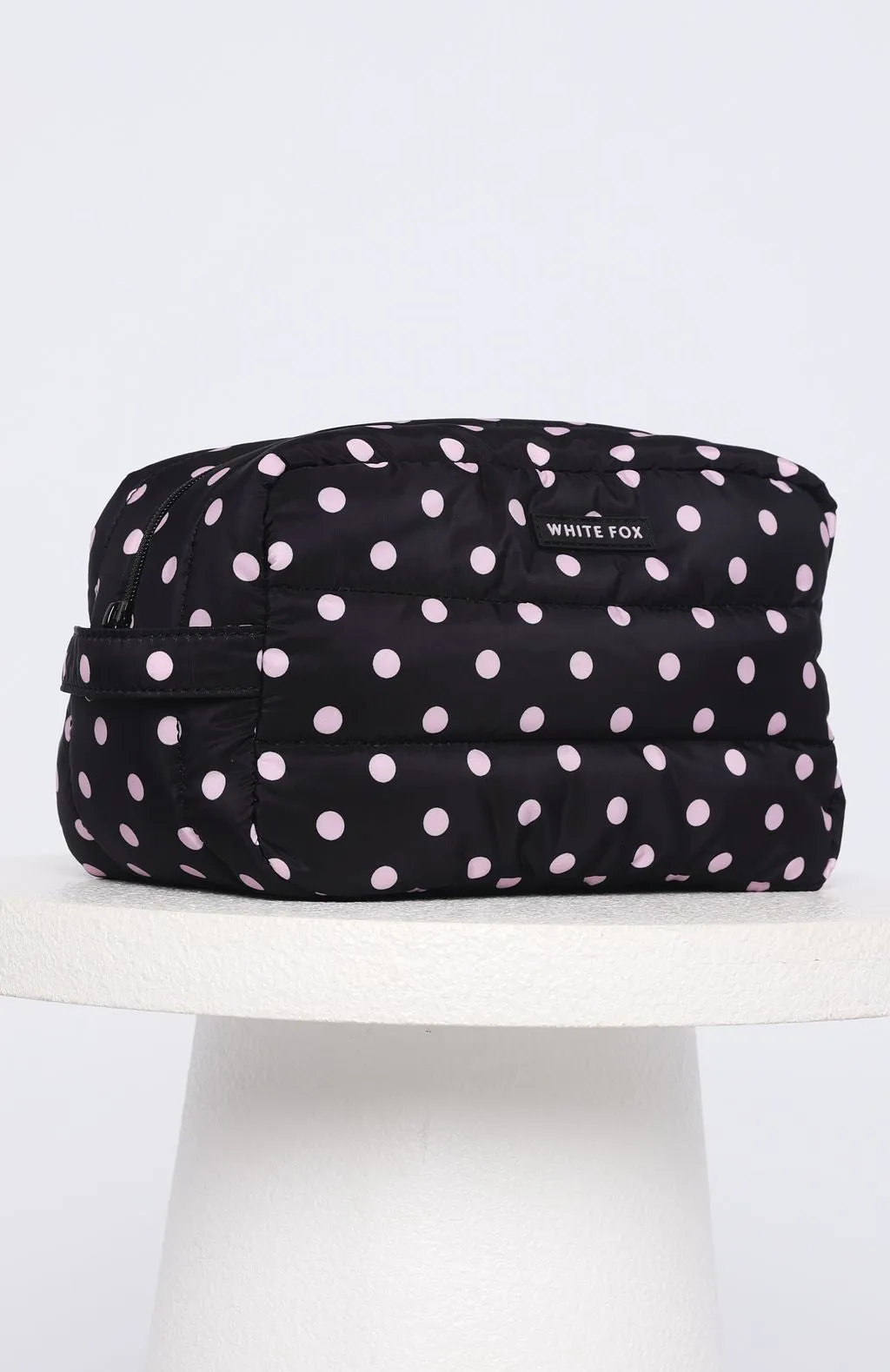 Take A Leap Cosmetic Bag Black/Pink Polka Dot sold by White Fox Boutique product image thumbnail 3