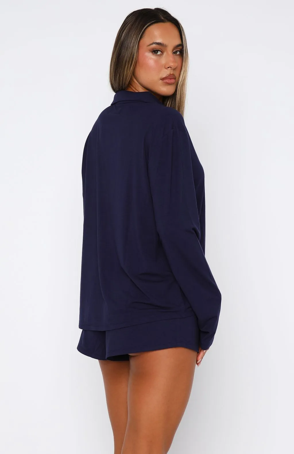 Dreamscape Long Sleeve Pyjama Set Navy sold by White Fox Boutique product image thumbnail 4