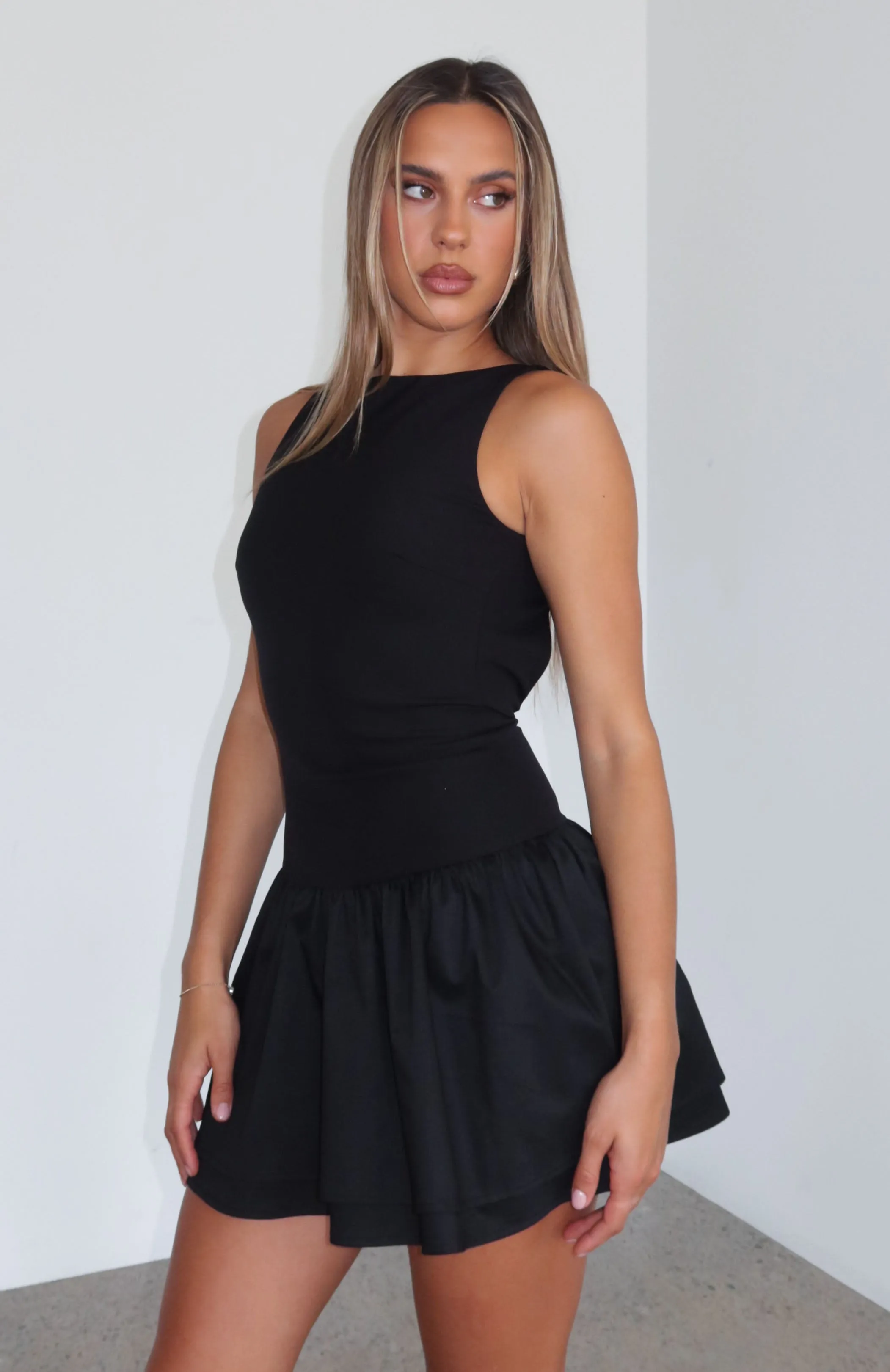 Good Girl Mini Dress Black sold by White Fox Boutique
