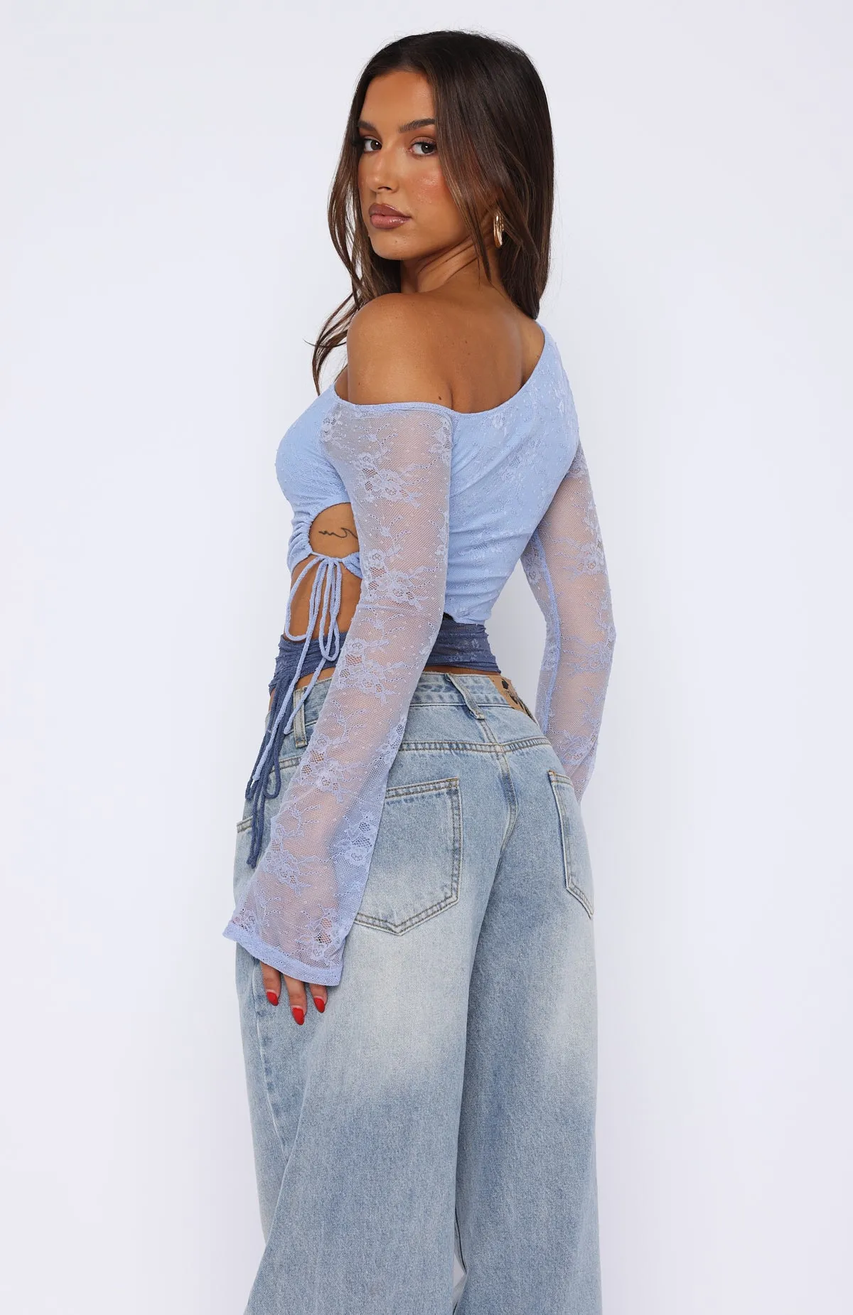 Best Believe Long Sleeve Top Blue sold by White Fox Boutique product image thumbnail 4