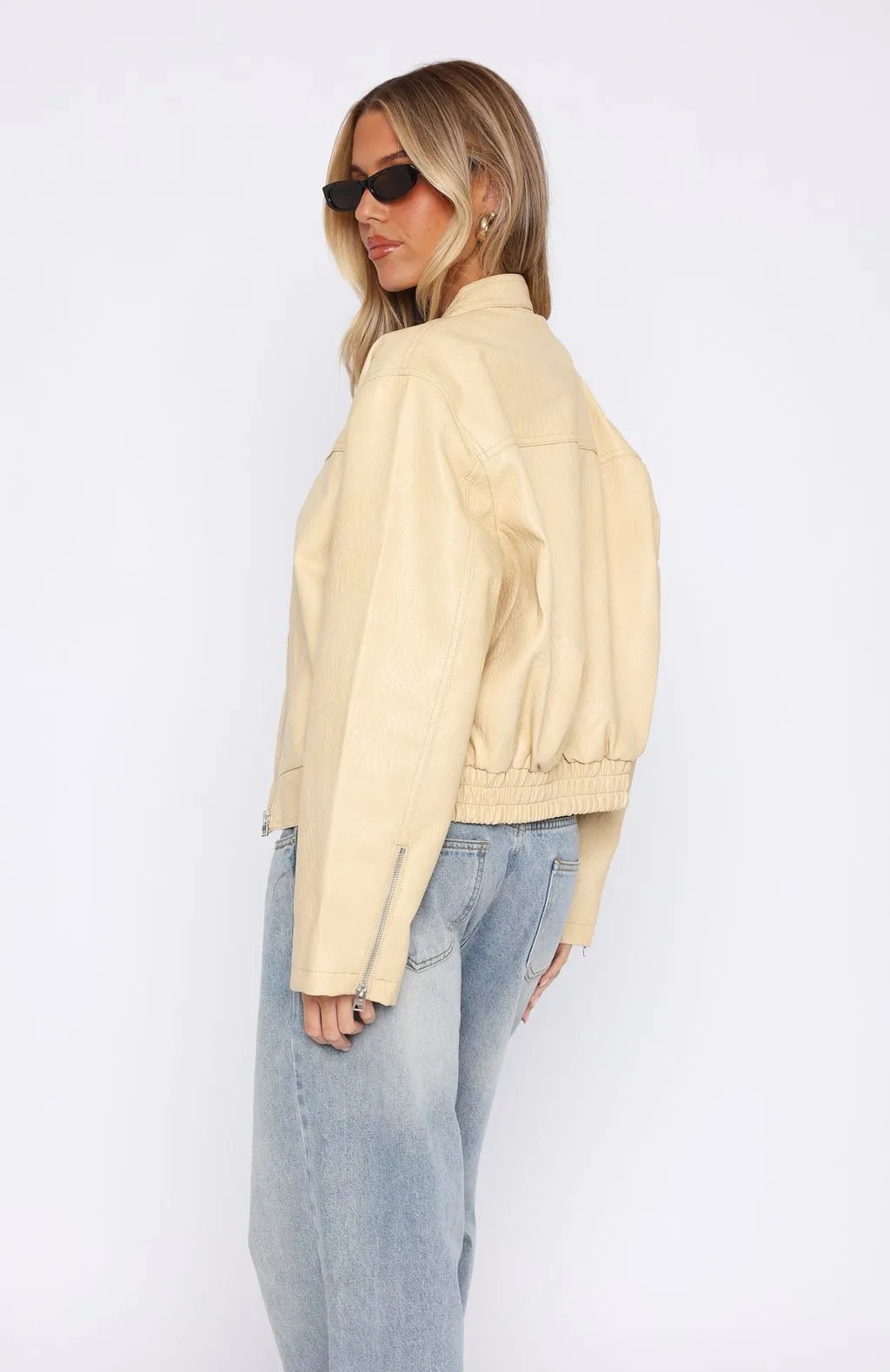 Tell Me Nothing PU Jacket Blonde sold by White Fox Boutique product image thumbnail 5