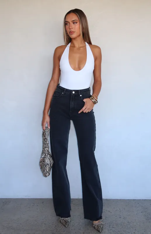 Alana High Waisted Straight Leg Jeans Black Acid sold by White Fox Boutique