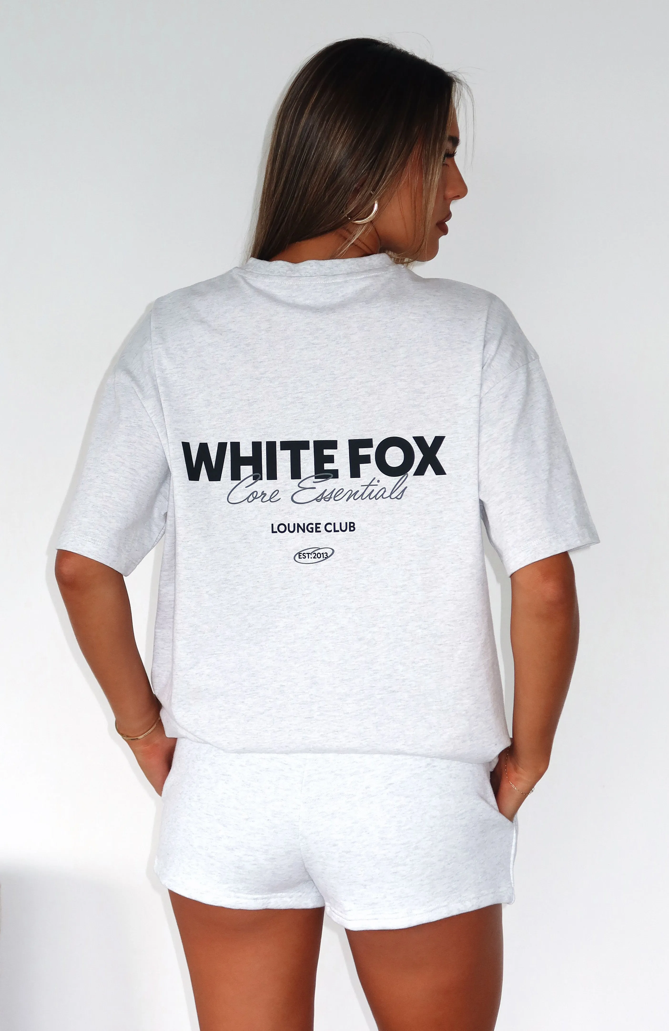 Core Essentials Oversized Tee Grey Marle sold by White Fox Boutique
