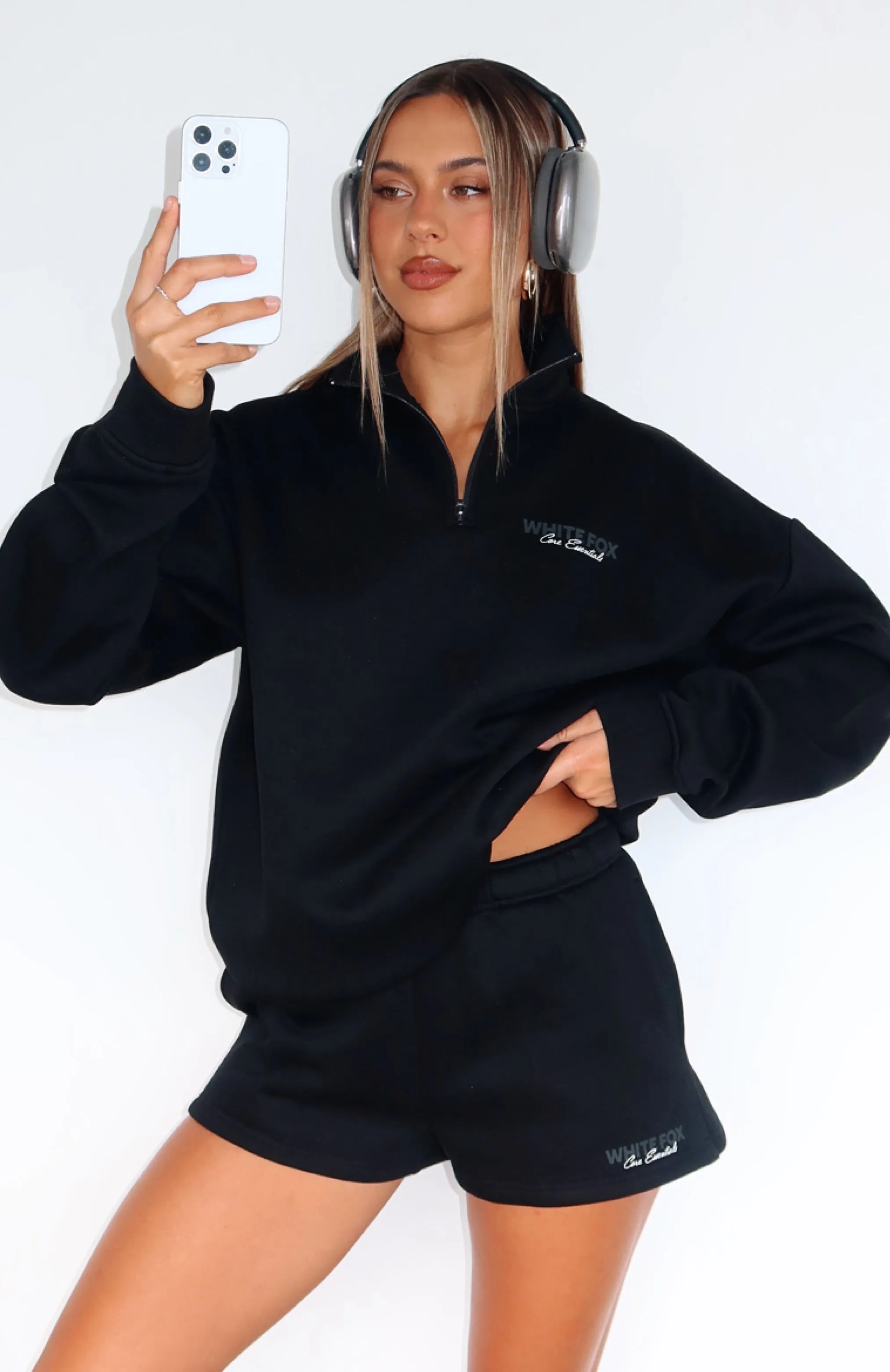 Core Essentials Lounge Shorts Black sold by White Fox Boutique