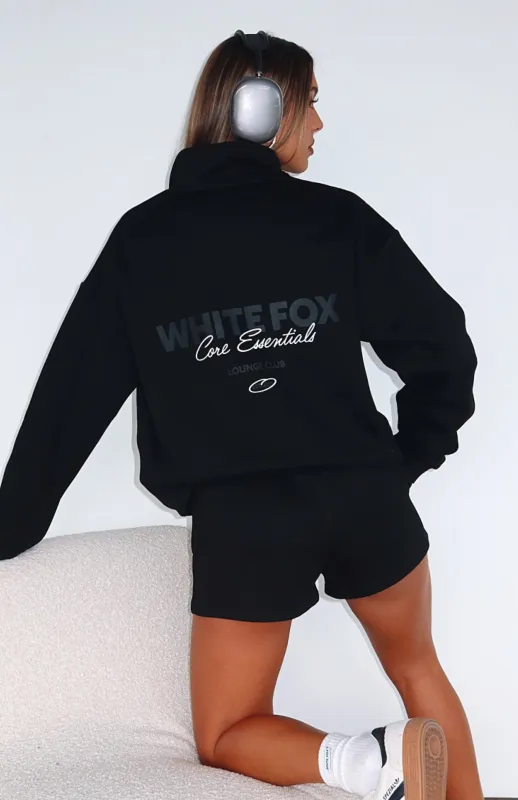 Core Essentials Zip Sweater Black sold by White Fox Boutique