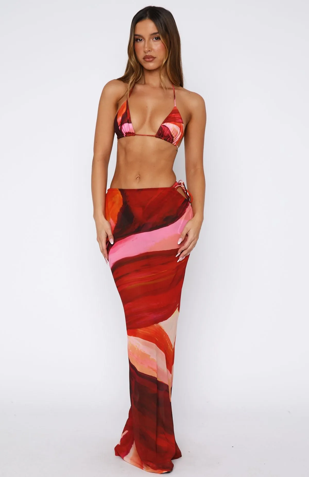 Luminous Maxi Skirt Sunset Petal sold by White Fox Boutique product image thumbnail 2