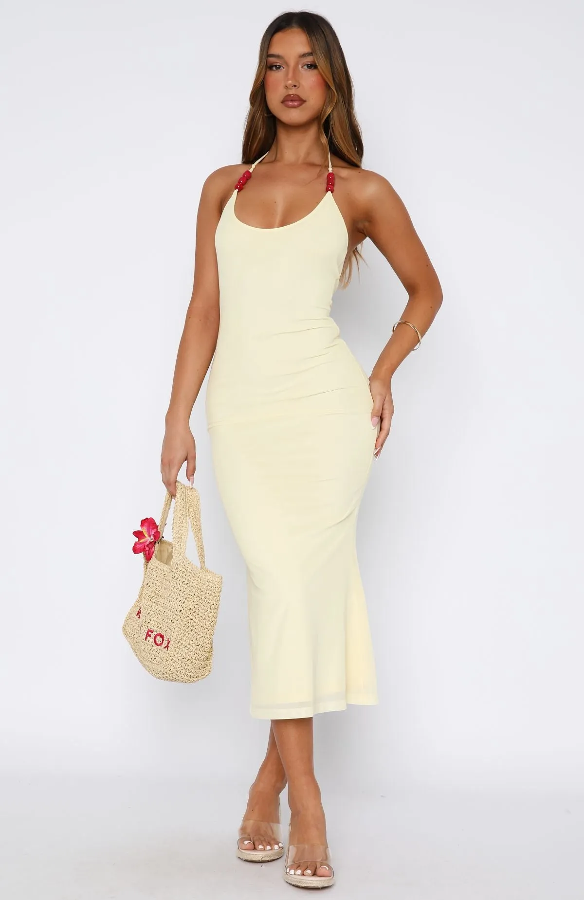 Tropic Like It's Hot Midi Dress Lemon sold by White Fox Boutique product image thumbnail 2