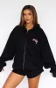 Protecting What's Mine Zip Front Hoodie Black sold by White Fox Boutique
