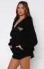Protecting What's Mine Zip Front Hoodie Black sold by White Fox Boutique