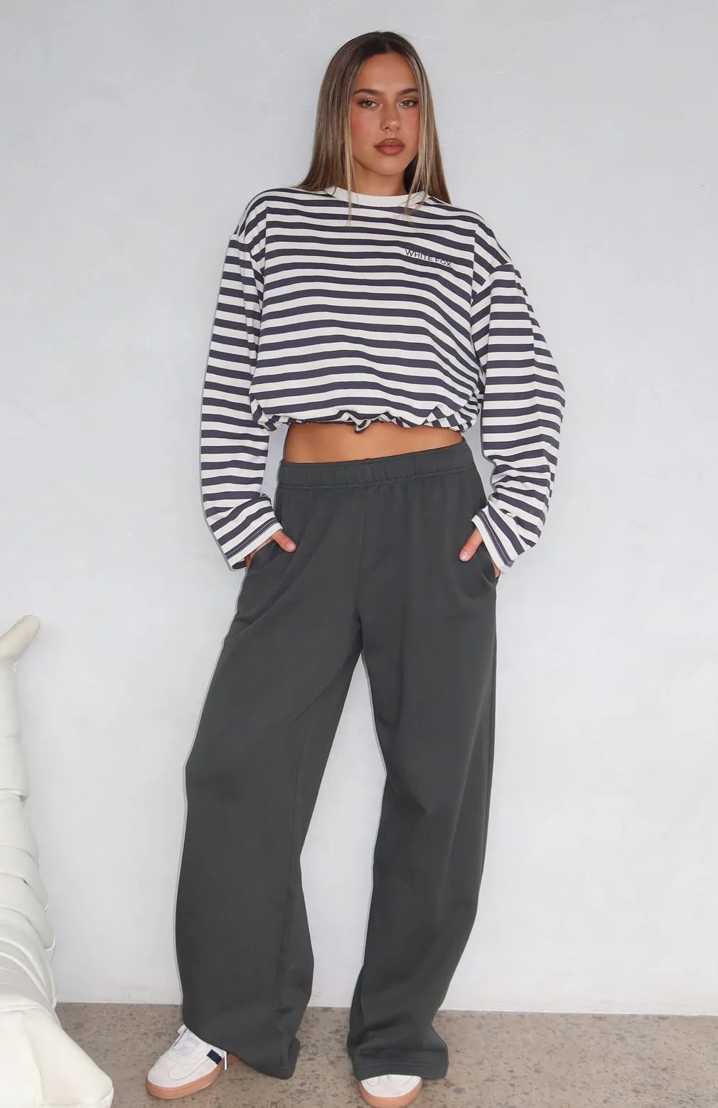 Give It A Rest Wide Leg Sweatpants Forest Green sold by White Fox Boutique