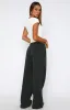 Give It A Rest Wide Leg Sweatpants Forest Green sold by White Fox Boutique