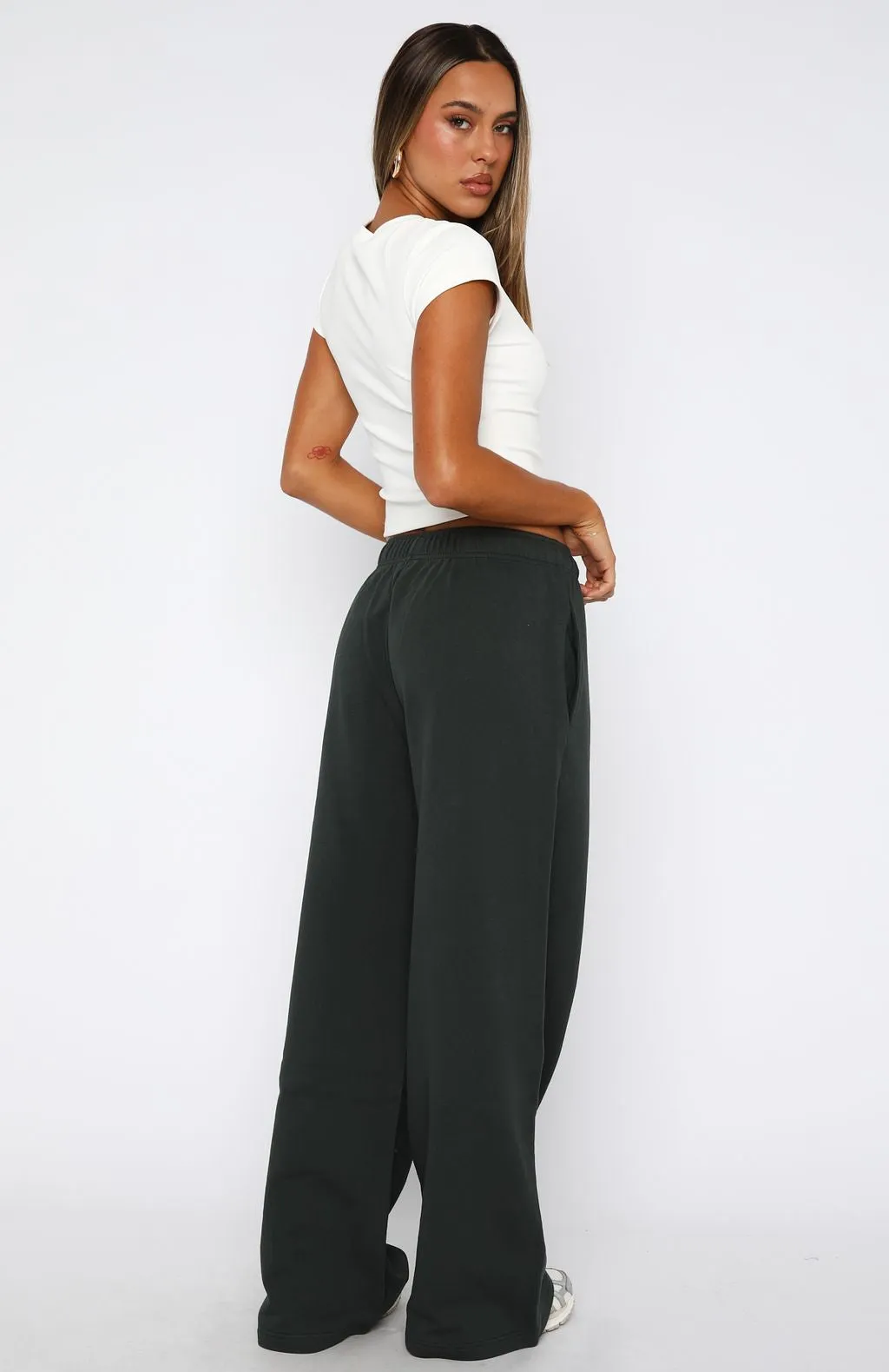 Give It A Rest Wide Leg Sweatpants Forest Green sold by White Fox Boutique product image thumbnail 4