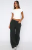 Give It A Rest Wide Leg Sweatpants Forest Green sold by White Fox Boutique