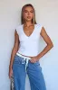 About Us V Neck Top White sold by White Fox Boutique