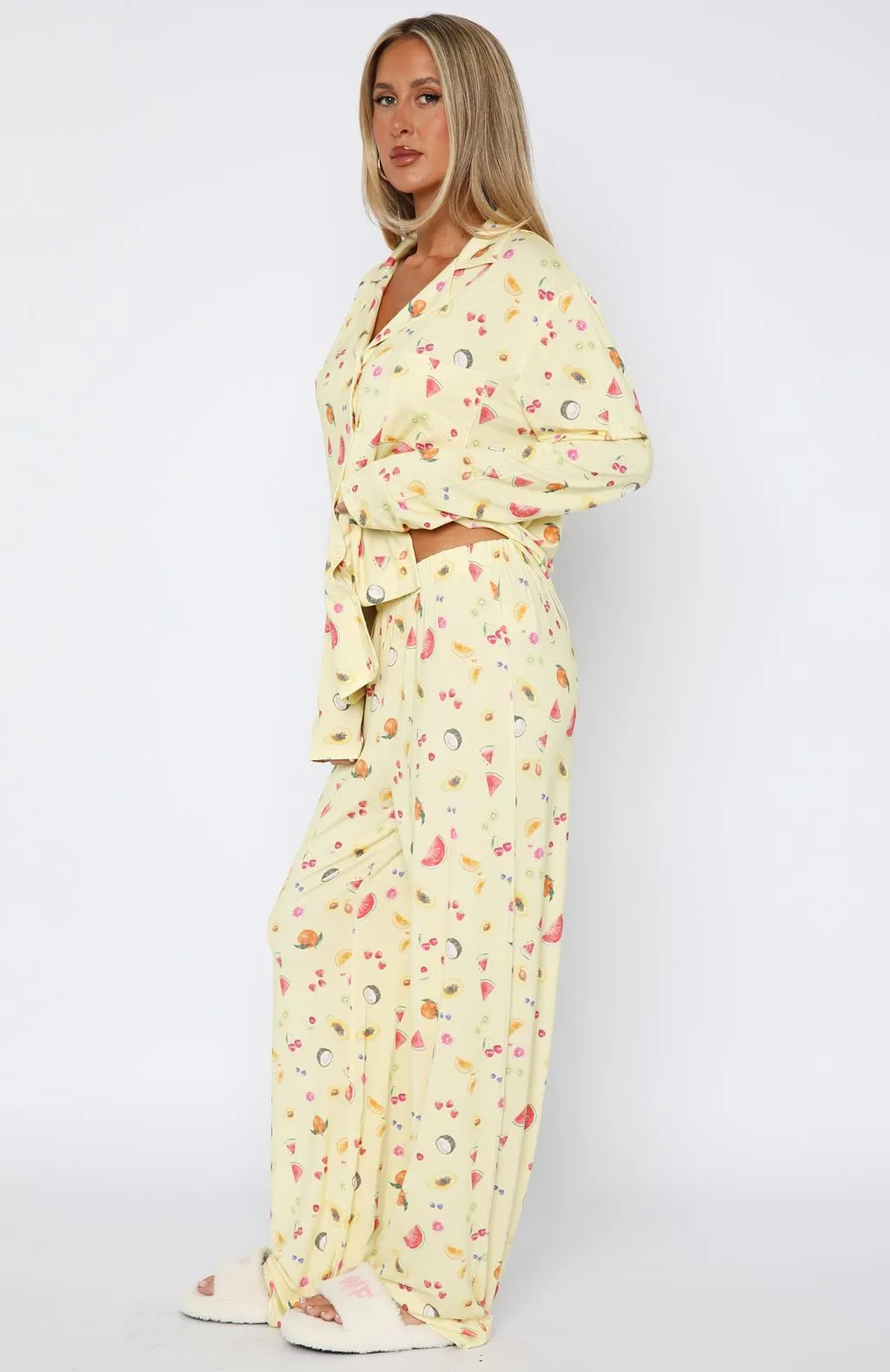 Pillow Talk Printed Long Sleeve Pyjama Set Fruit Salad sold by White Fox Boutique product image thumbnail 3