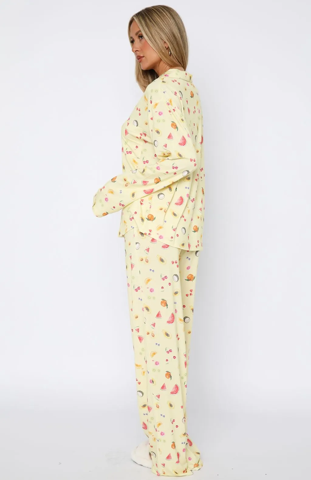 Pillow Talk Printed Long Sleeve Pyjama Set Fruit Salad sold by White Fox Boutique product image thumbnail 4