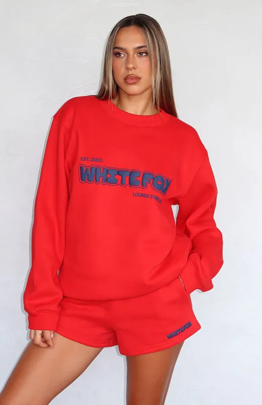 Give It A Try Oversized Sweater Red sold by White Fox Boutique