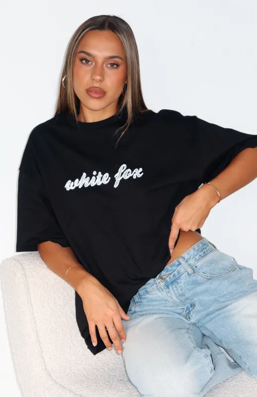 Call On You Oversized Tee Black sold by White Fox Boutique