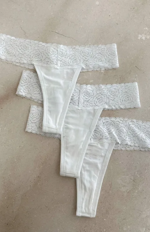 To Hold You 3-Pack Underwear Set White sold by White Fox Boutique