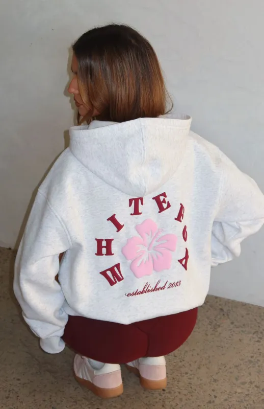 Keep Blooming Oversized Hoodie Grey Marle sold by White Fox Boutique