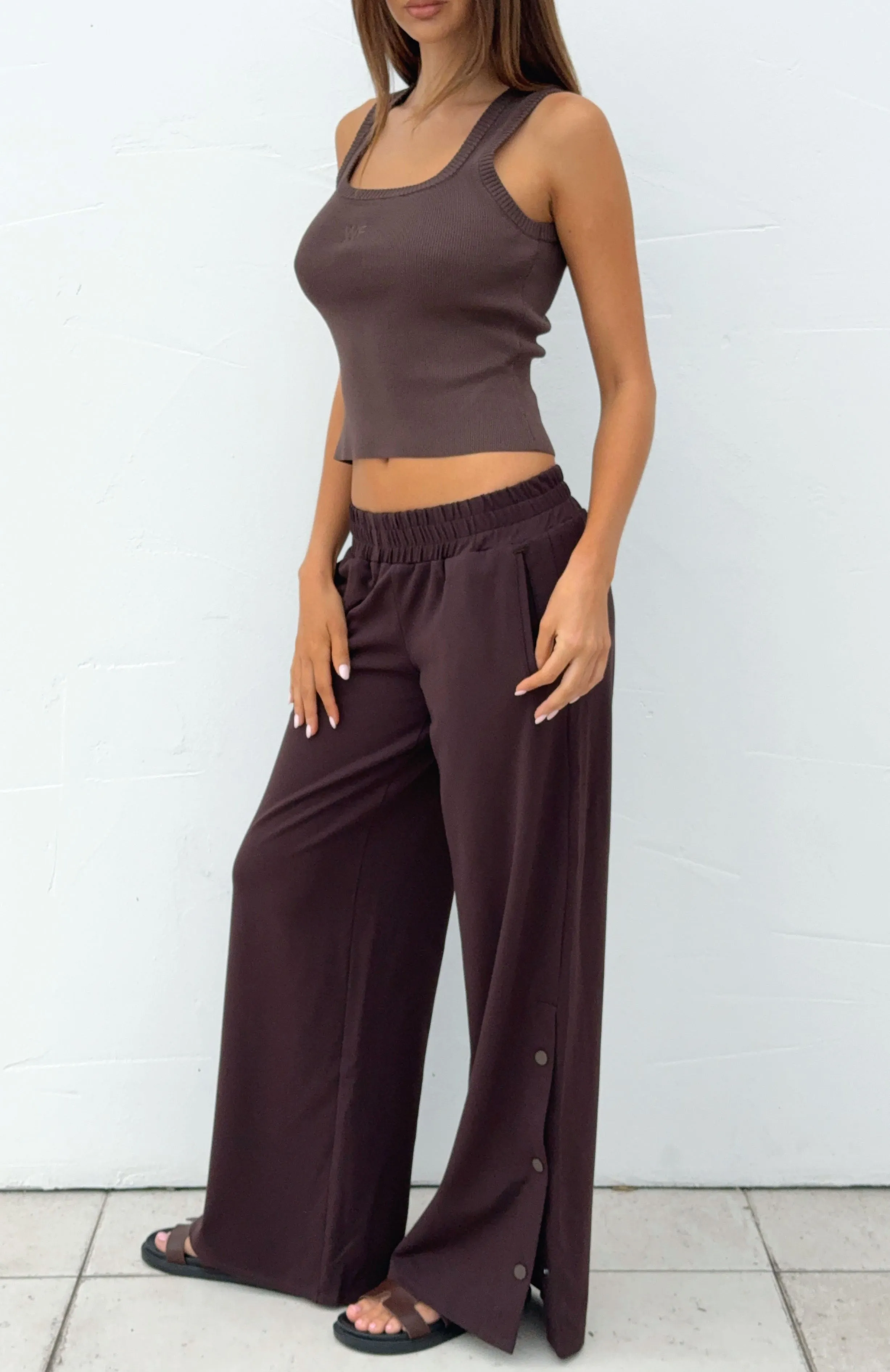 Our Bridges Burned Wide Leg Pants Chocolate sold by White Fox Boutique