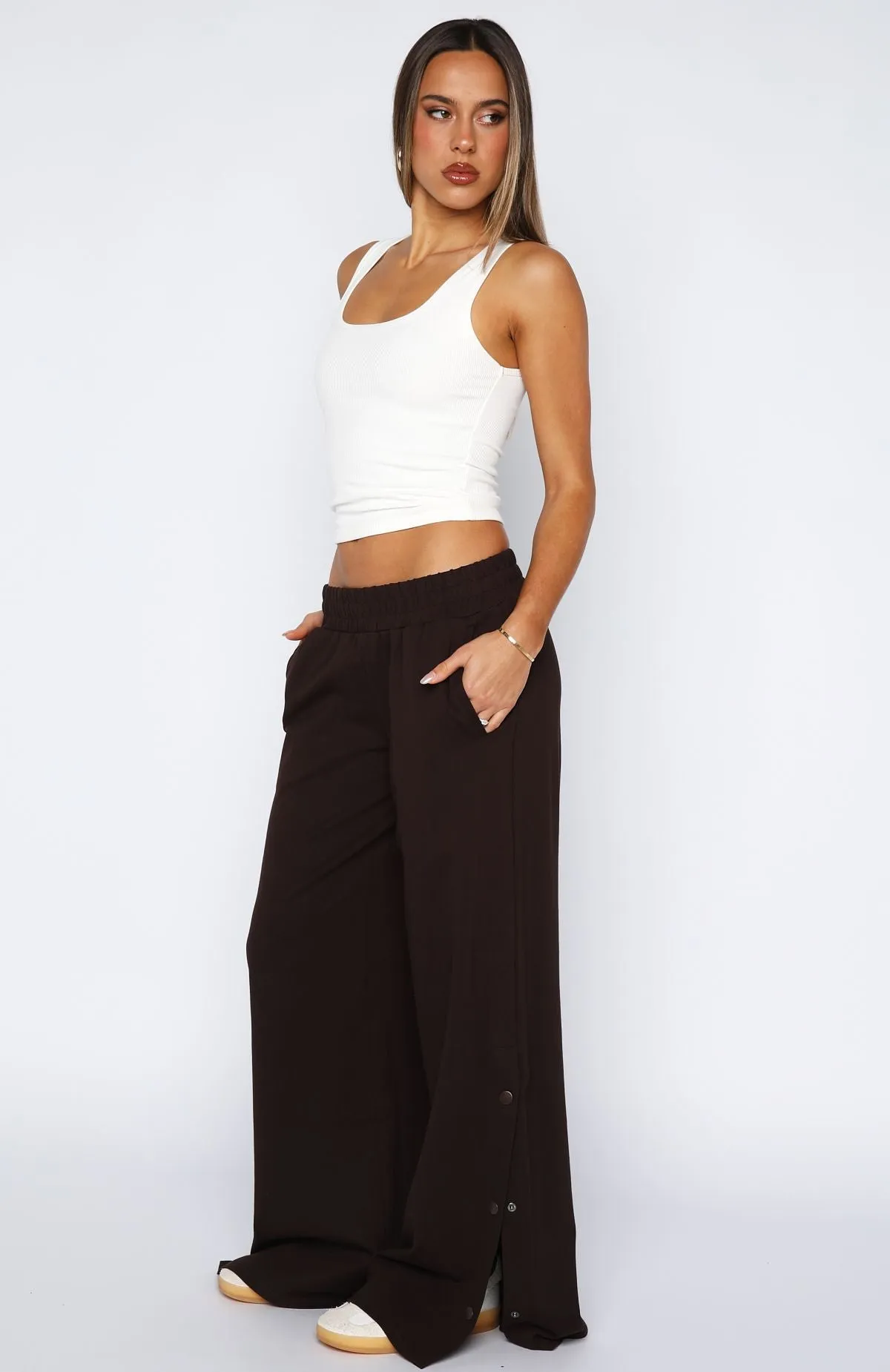 Our Bridges Burned Wide Leg Pants Chocolate sold by White Fox Boutique product image thumbnail 3