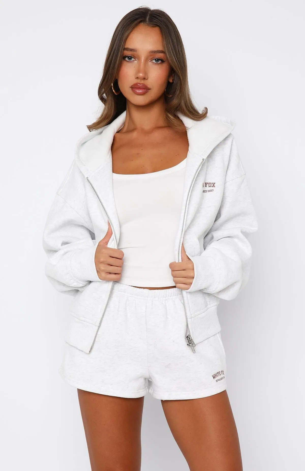 Can't Miss It Lounge Shorts Grey Marle/Rose Gold sold by White Fox Boutique product image thumbnail 2