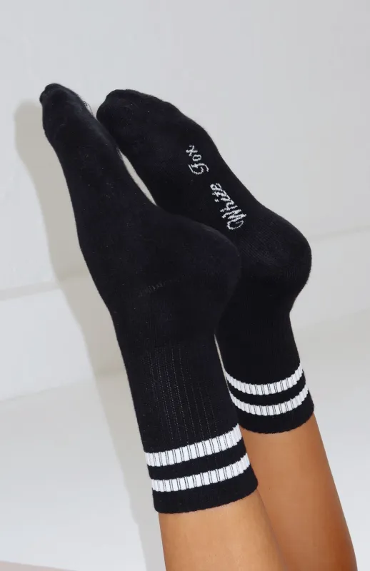Grounded Socks Black/White sold by White Fox Boutique