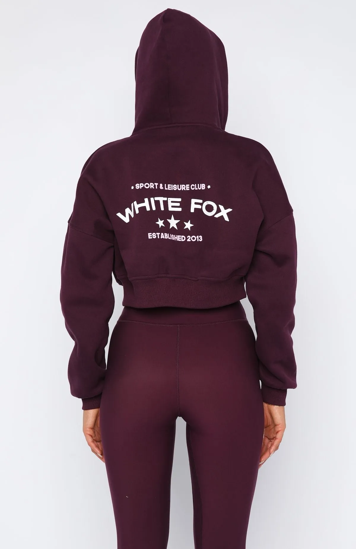 Love For The Game Cropped Zip Hoodie Plum sold by White Fox Boutique product image thumbnail 4