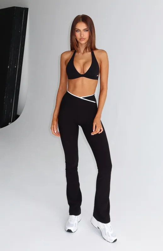 Reflex Flare Leggings Black/White sold by White Fox Boutique