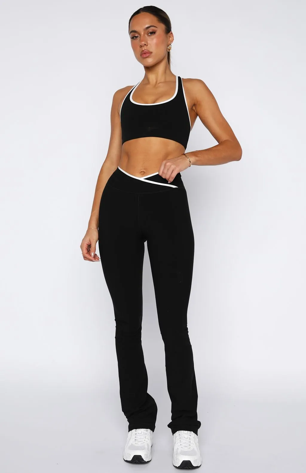 Reflex Flare Leggings Black/White sold by White Fox Boutique product image thumbnail 2