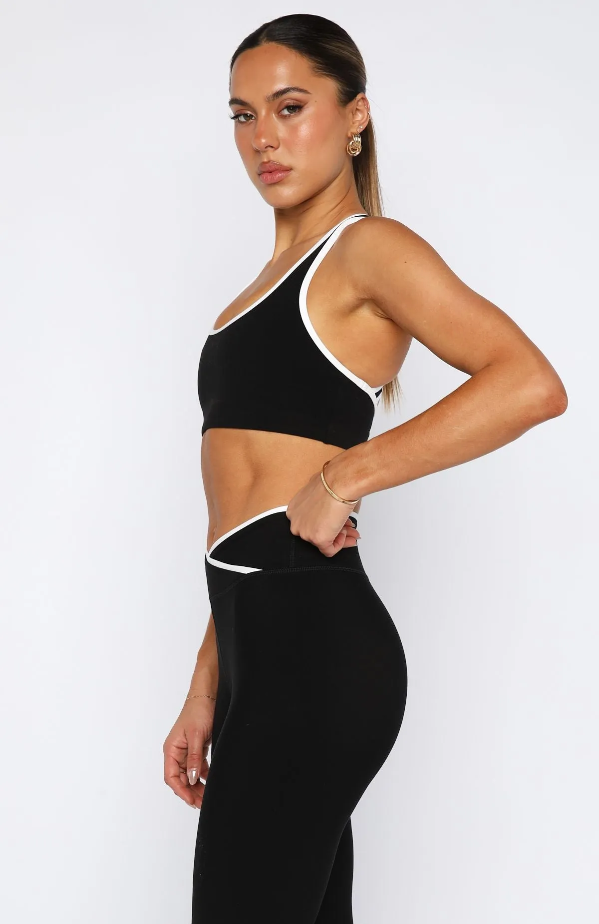 Mindset Sports Bra Black/White sold by White Fox Boutique product image thumbnail 3