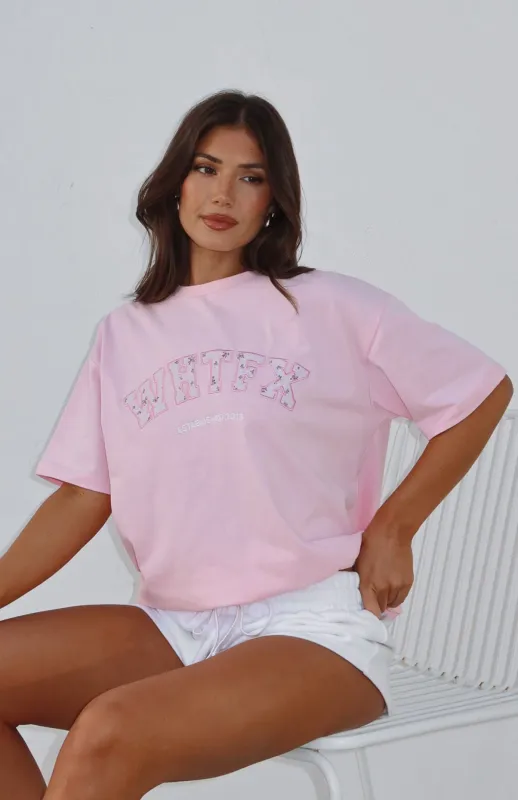 Sweet Sweet Moments Oversized Tee Pink sold by White Fox Boutique