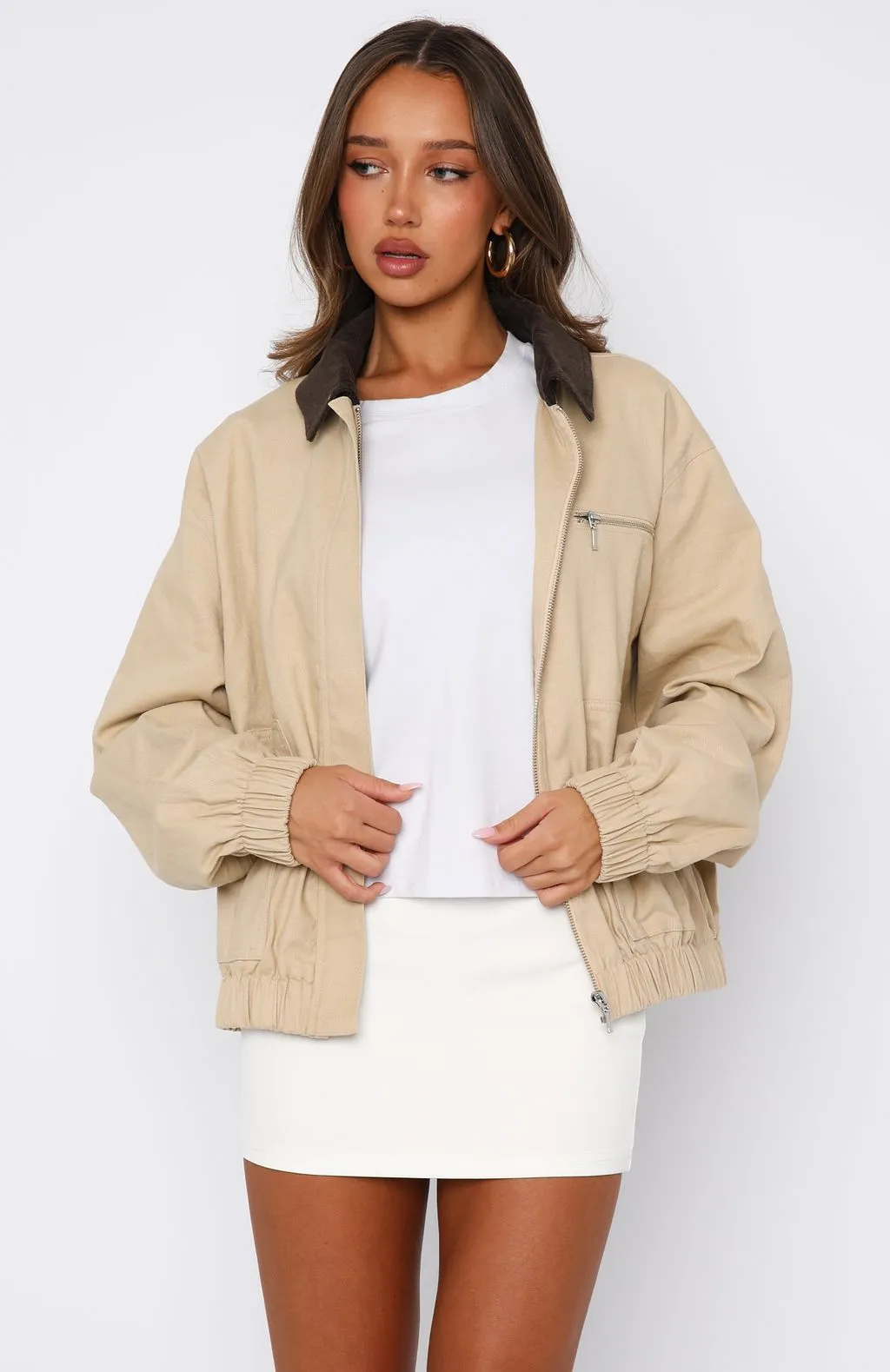 It's My Boyfriend's Jacket Sand sold by White Fox Boutique product image thumbnail 2