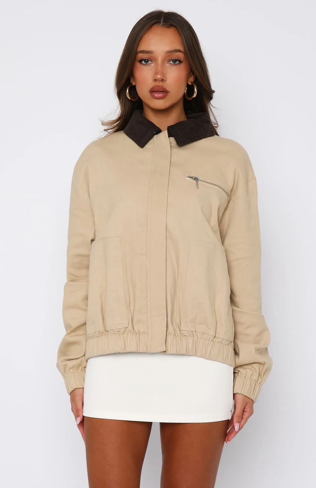 It's My Boyfriend's Jacket Sand sold by White Fox Boutique product image thumbnail 4